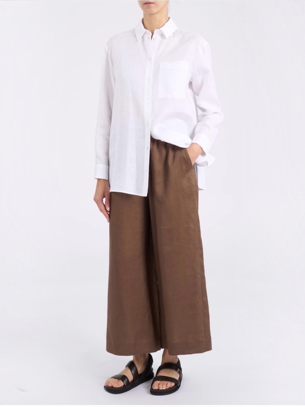 New! MM MAX MARA Oversized Classic White Linen Shirt Size Large